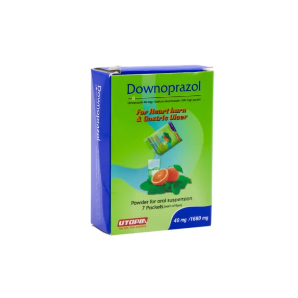Downoprazol 1680 مجم Sodium Bicarbonate & 40 مجم Omeprazole Oral معلق Powder أكياس for Heart Burn & Gastric Ulcer
