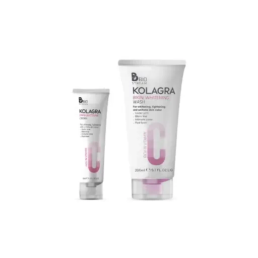 Kolagra تفتيح Bikini كريم (50 مل) & Wash (200 مل) with فيتامين سي (Special Offer)