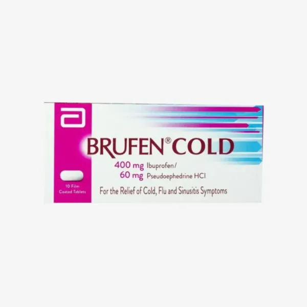 بروفين Cold 400 مجم Ibuprofen & 60 مجم Pseudoephedrine Hydrochloride for Cold Flu & Sinusitis Relief