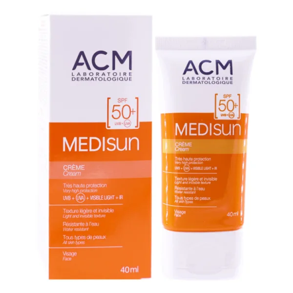 ACM Medisun Water-Resistant Non-Greasy Facial واقي شمس for All Skin Types SPF 50+ - fragrance free