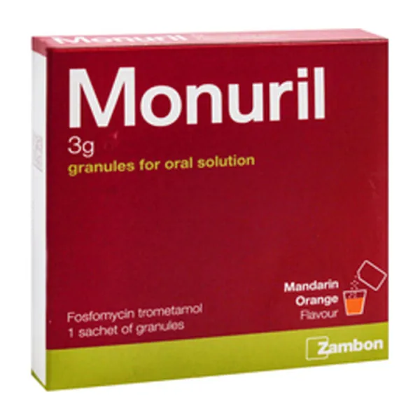 Monuril 3 جم Fosfomycin Trometamol Oral محلول Granules Mandarin Orange Flavor
